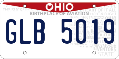 OH license plate GLB5019