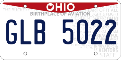 OH license plate GLB5022