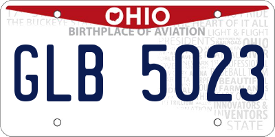OH license plate GLB5023
