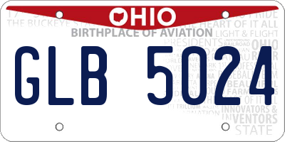 OH license plate GLB5024