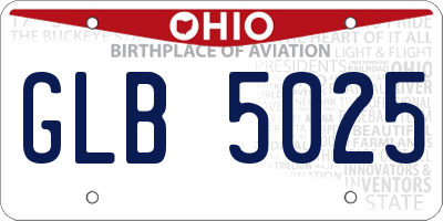 OH license plate GLB5025