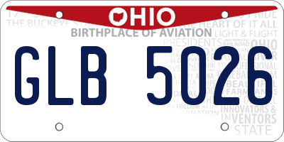 OH license plate GLB5026
