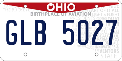 OH license plate GLB5027