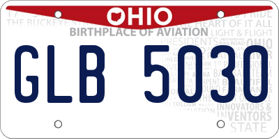 OH license plate GLB5030