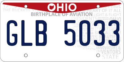 OH license plate GLB5033