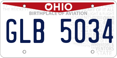 OH license plate GLB5034