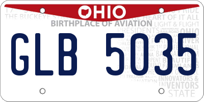 OH license plate GLB5035