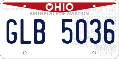 OH license plate GLB5036