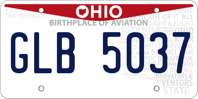 OH license plate GLB5037