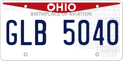 OH license plate GLB5040
