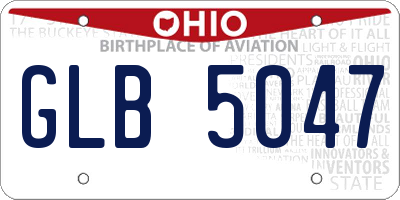 OH license plate GLB5047