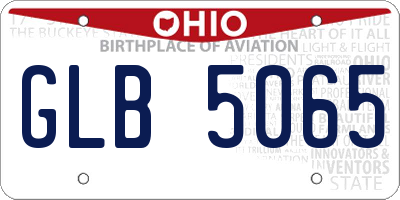 OH license plate GLB5065