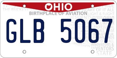 OH license plate GLB5067