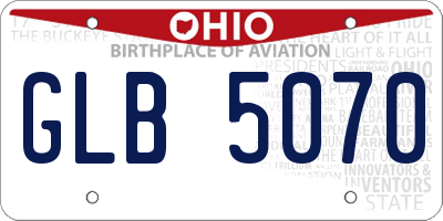 OH license plate GLB5070