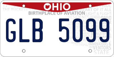 OH license plate GLB5099