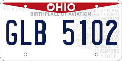 OH license plate GLB5102