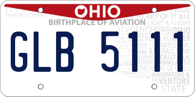 OH license plate GLB5111