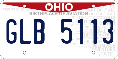 OH license plate GLB5113