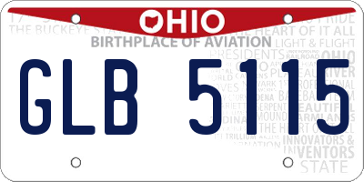 OH license plate GLB5115