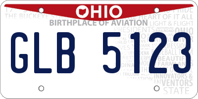 OH license plate GLB5123