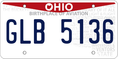 OH license plate GLB5136