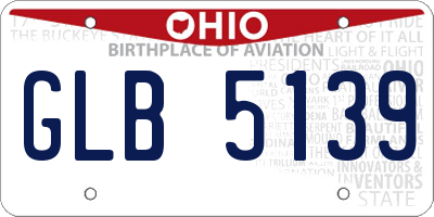 OH license plate GLB5139