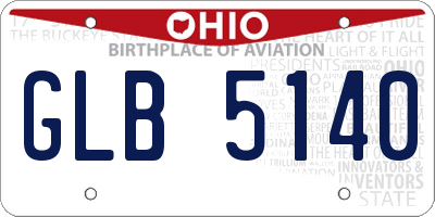 OH license plate GLB5140