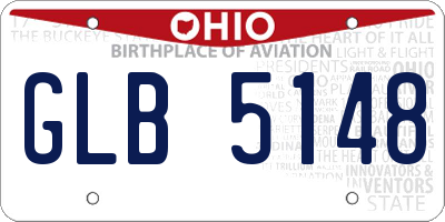 OH license plate GLB5148