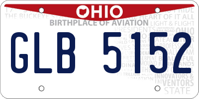OH license plate GLB5152
