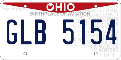 OH license plate GLB5154