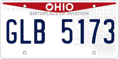 OH license plate GLB5173