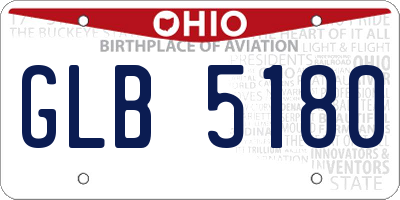 OH license plate GLB5180