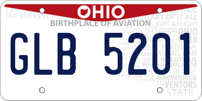 OH license plate GLB5201