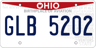 OH license plate GLB5202