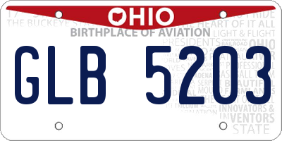 OH license plate GLB5203