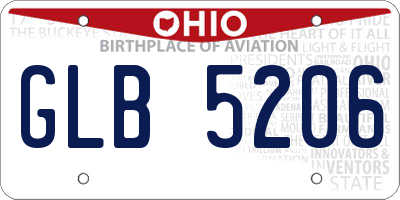 OH license plate GLB5206