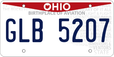 OH license plate GLB5207