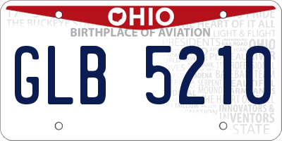 OH license plate GLB5210