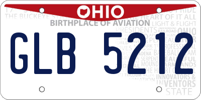 OH license plate GLB5212