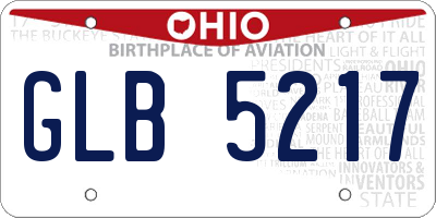 OH license plate GLB5217