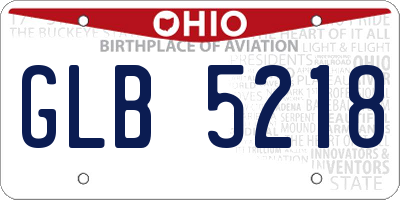 OH license plate GLB5218