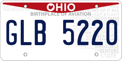 OH license plate GLB5220