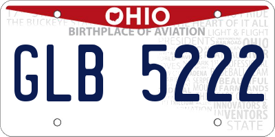 OH license plate GLB5222