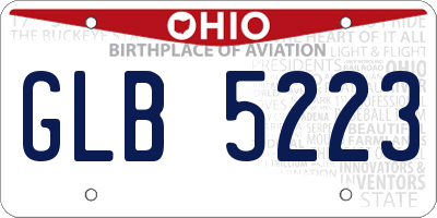 OH license plate GLB5223