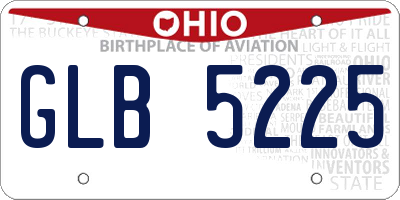 OH license plate GLB5225