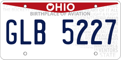 OH license plate GLB5227
