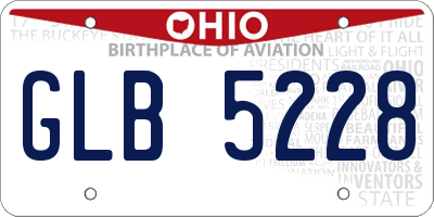 OH license plate GLB5228