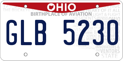 OH license plate GLB5230