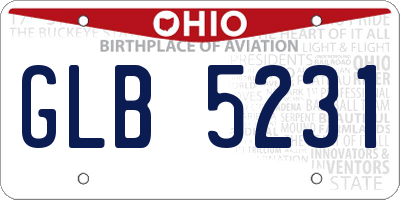 OH license plate GLB5231