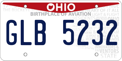 OH license plate GLB5232
